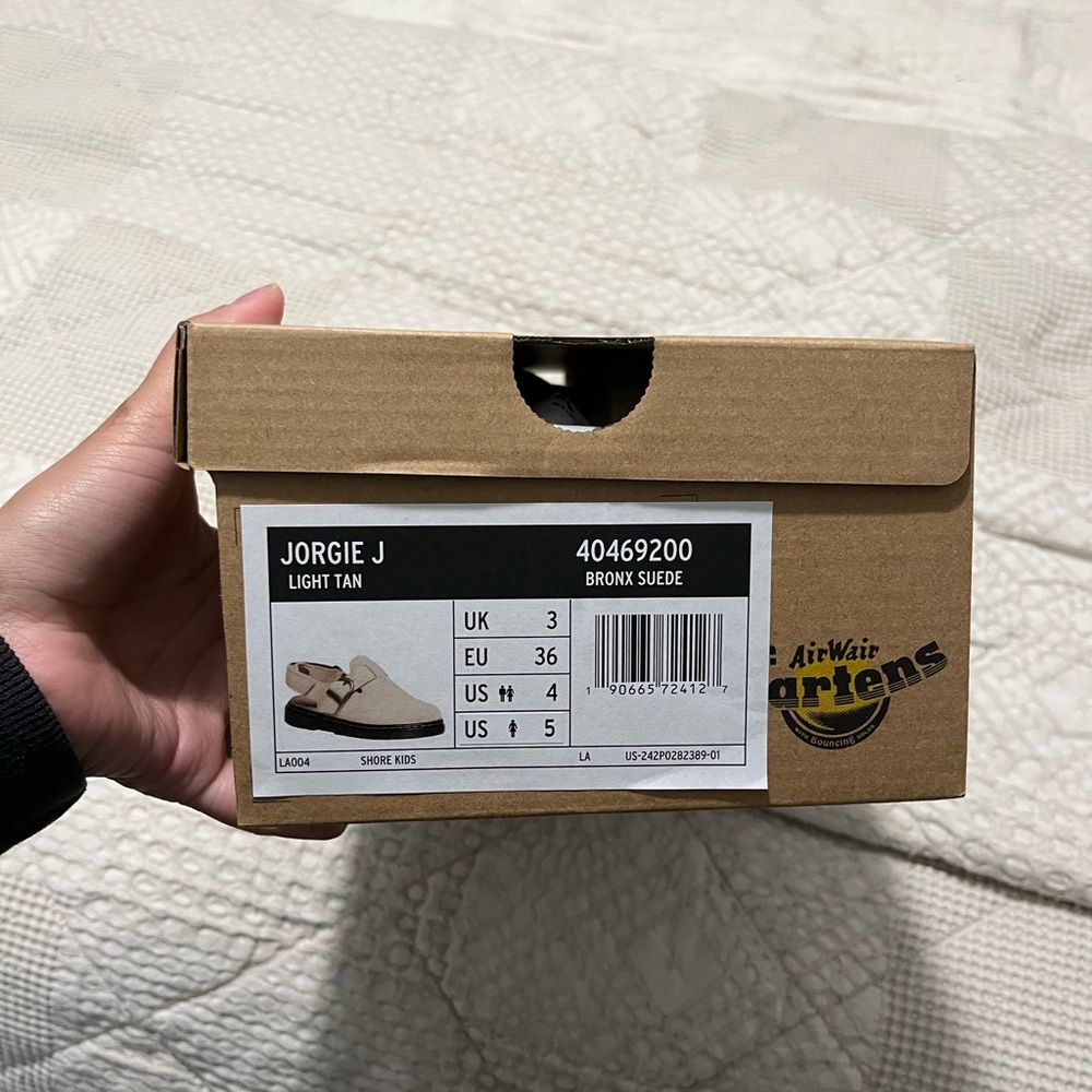 Dr. Martens Jorgie J Light Tan Suede Shoes